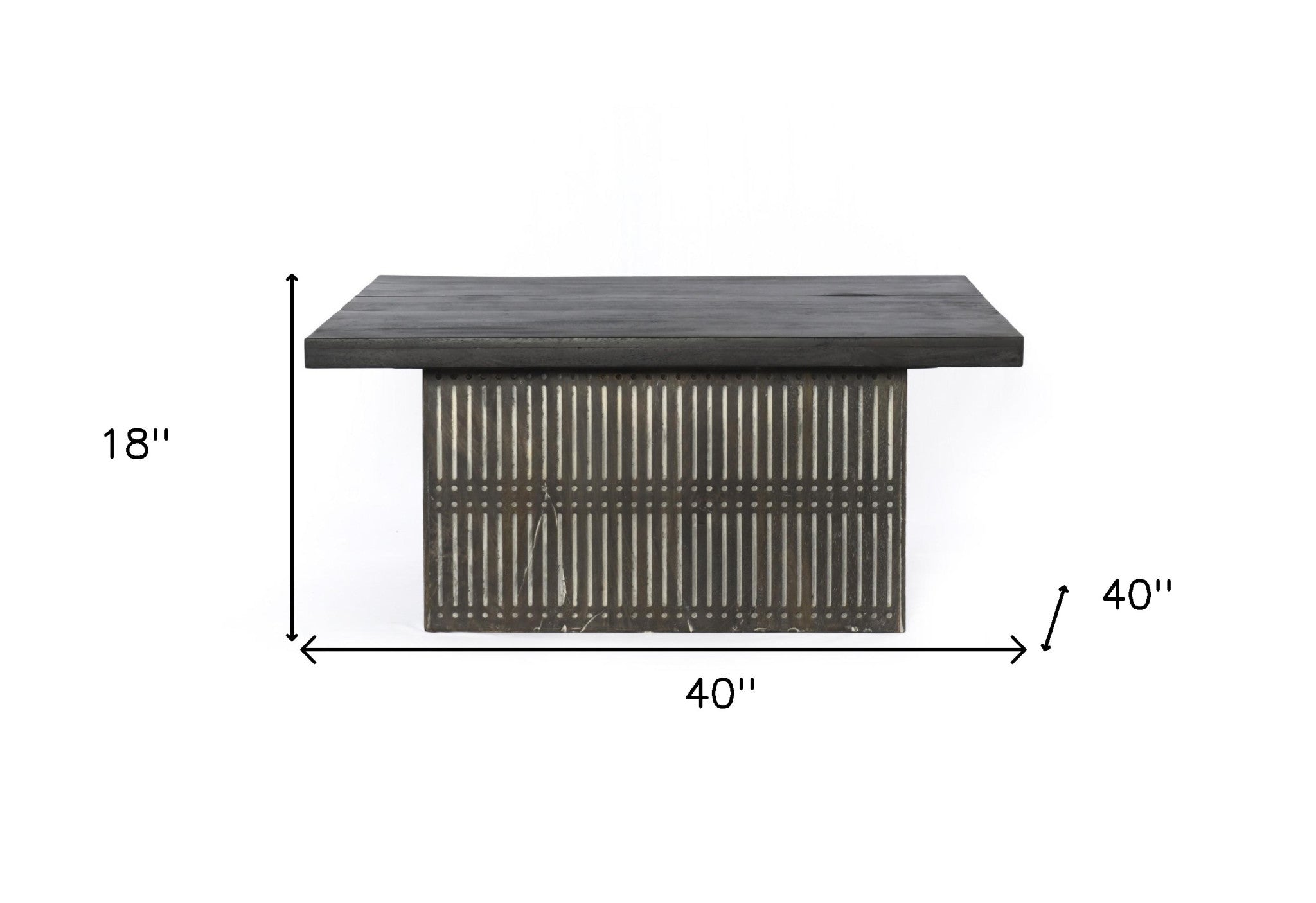 40" Brown Solid Wood Lift Top Pedestal Coffee Table