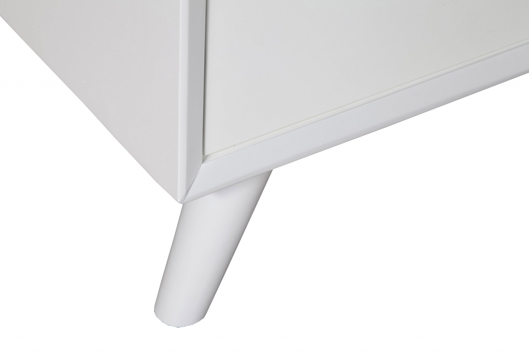 50" White Mahogany Solids & Okoume Veneer Cabinet_Enclosed storage TV Stand