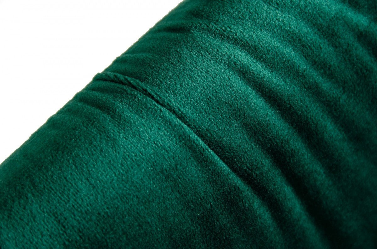 Set of Two Green and Black Upholstered Fabric Dining Side Chairs