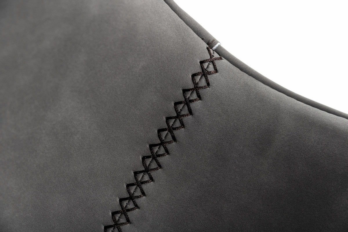 Set of Two Gray and Black Upholstered Faux Leather Dining Side Chairs