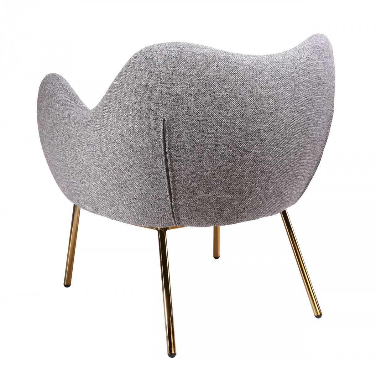 27" Gray And Gold Upholstered Wingback Chair