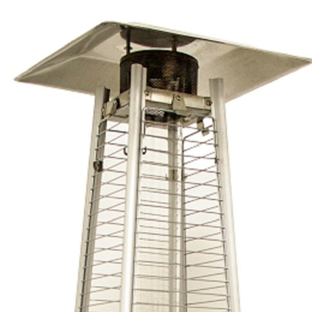 41000 BTU Silver Steel Propane Triangular Pyramid Standing Patio Heater