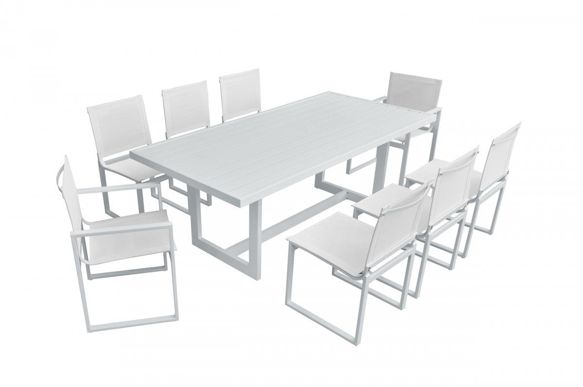 83" White Aluminum Outdoor Dining Table
