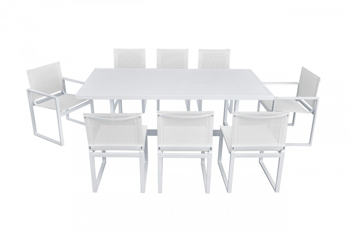 83" White Aluminum Outdoor Dining Table