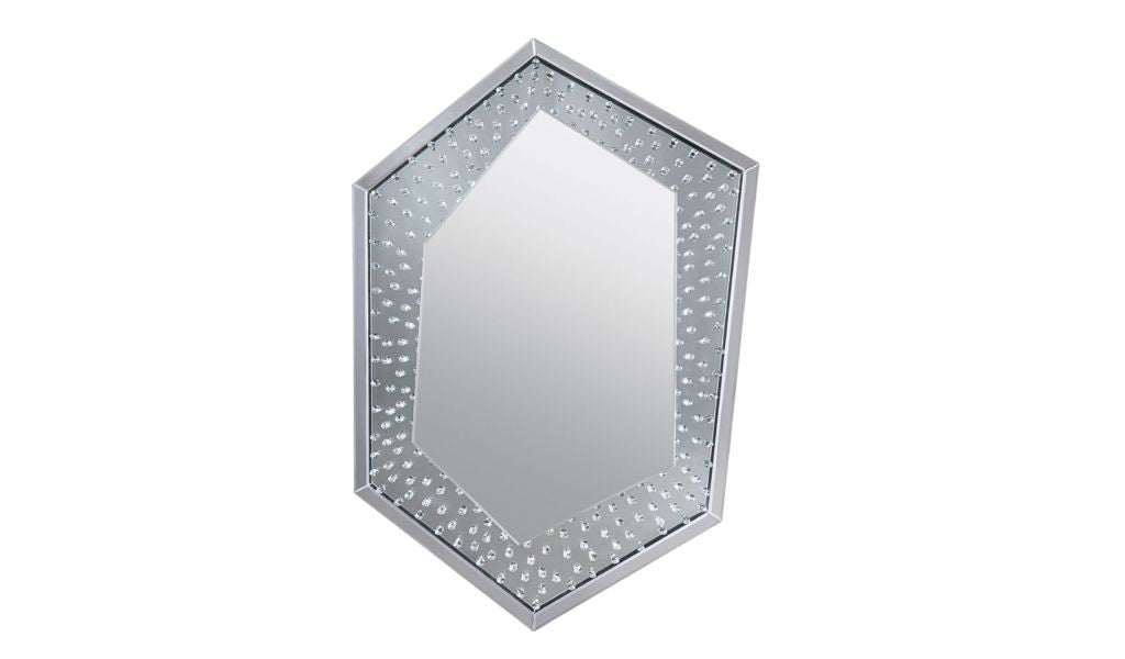 47" Mirrored & Faux Crystals Irregular Accent Mirror