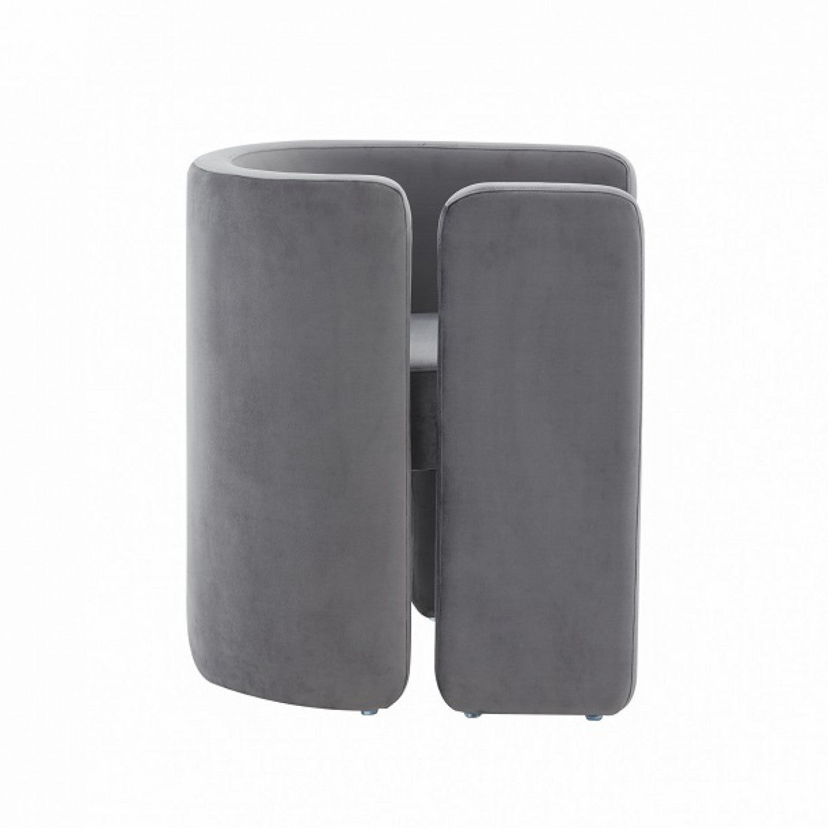 24" Gray Velvet Arm Chair