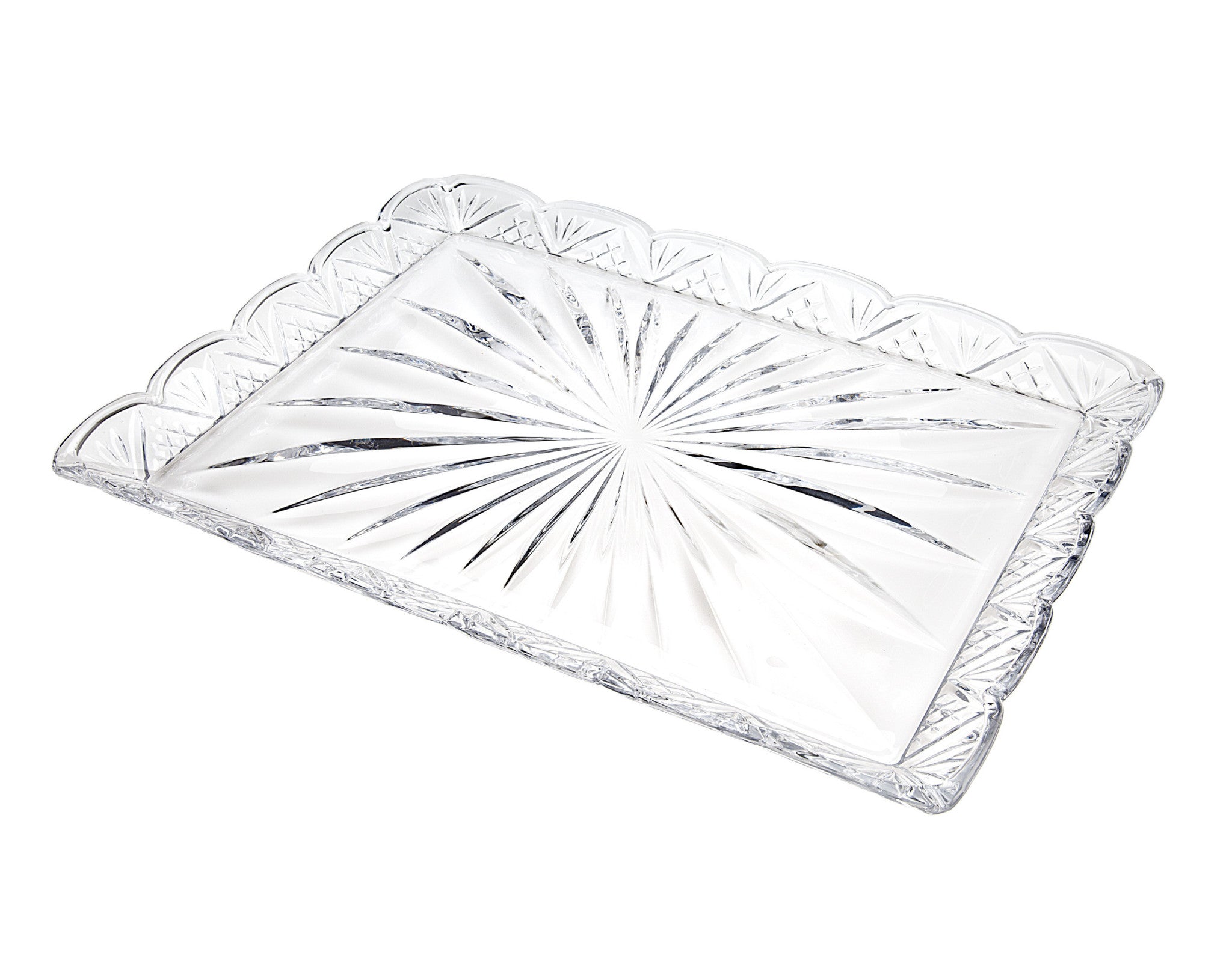 12" Clear Rectangular Crystal Serving Tray