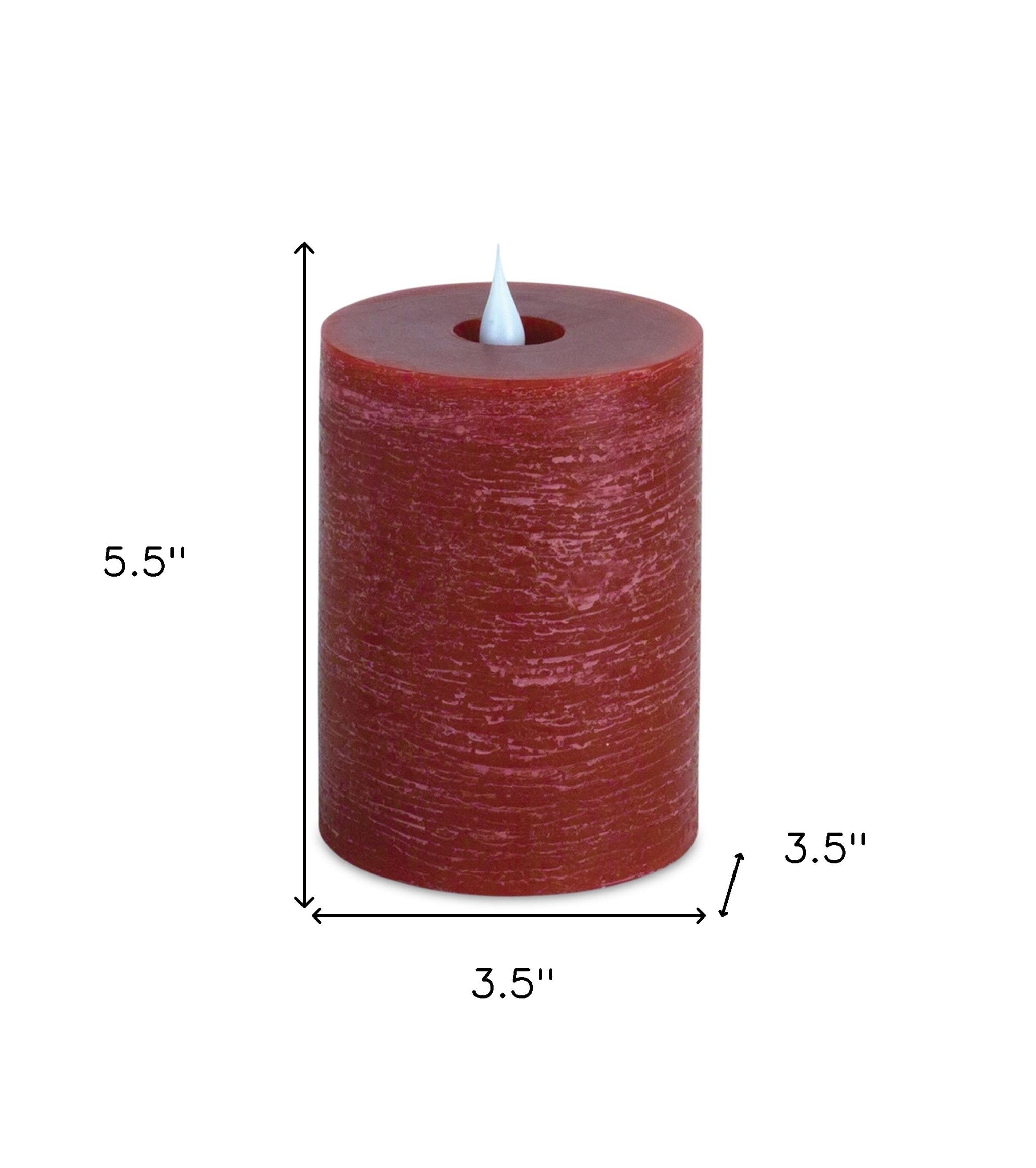 Set of Two Red Flameless Pillar Candle