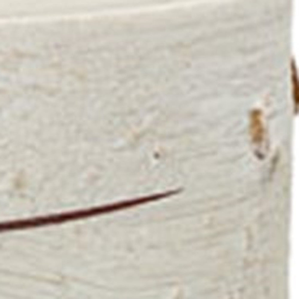 8" Beige and Ivory Flameless Pillar Candle