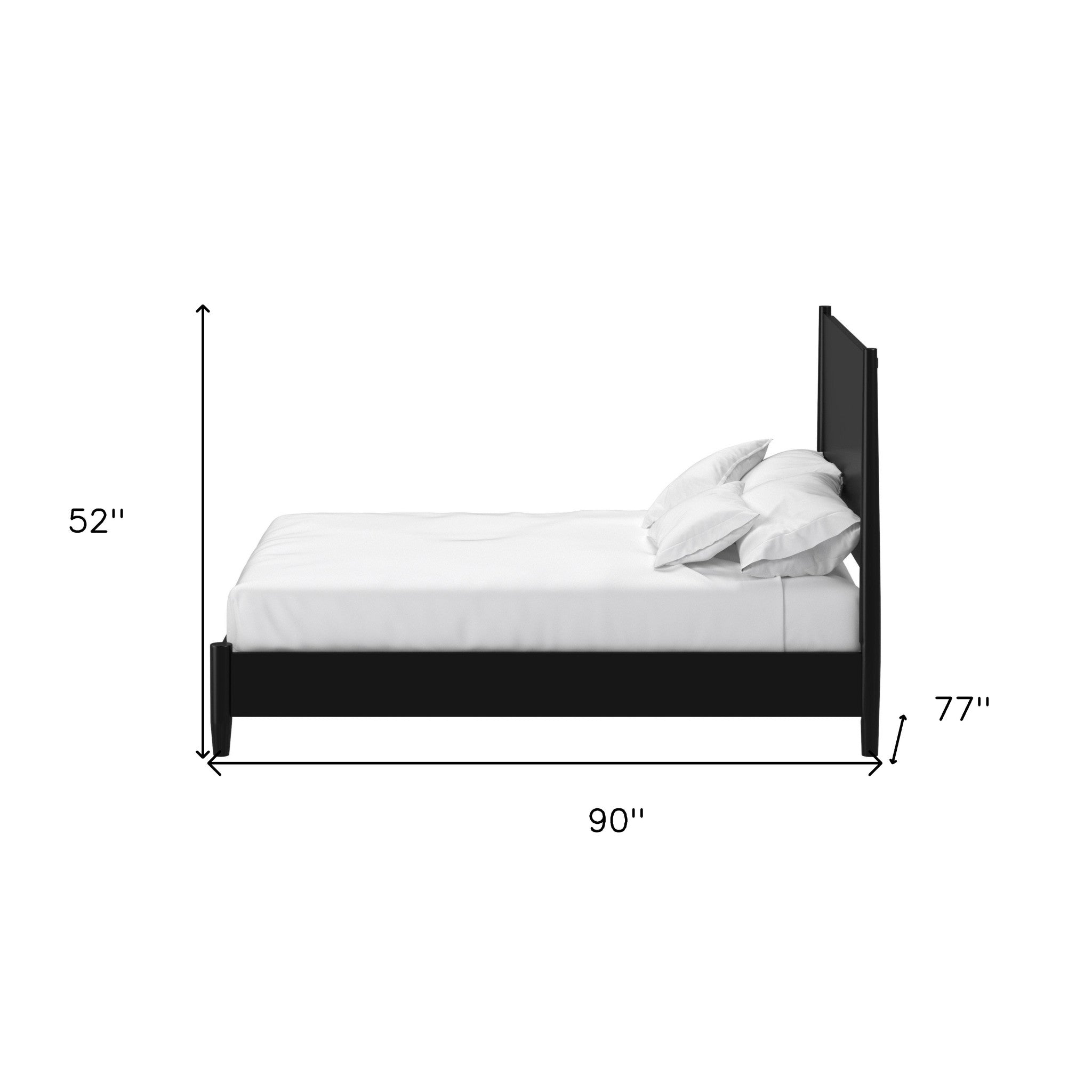 Black Solid and Manufactured Wood California King Bed
