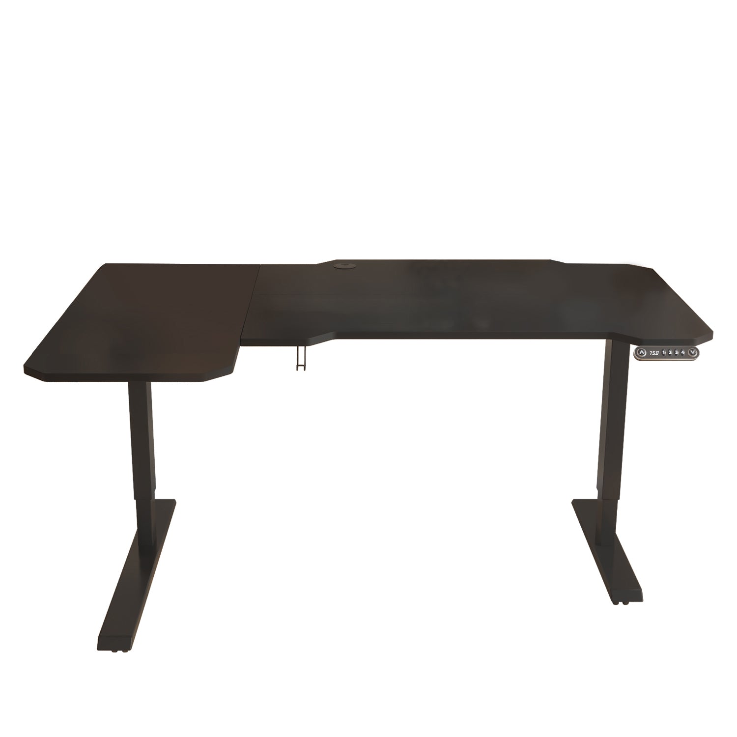 59" Adjustable Black L Shape Standing Desk