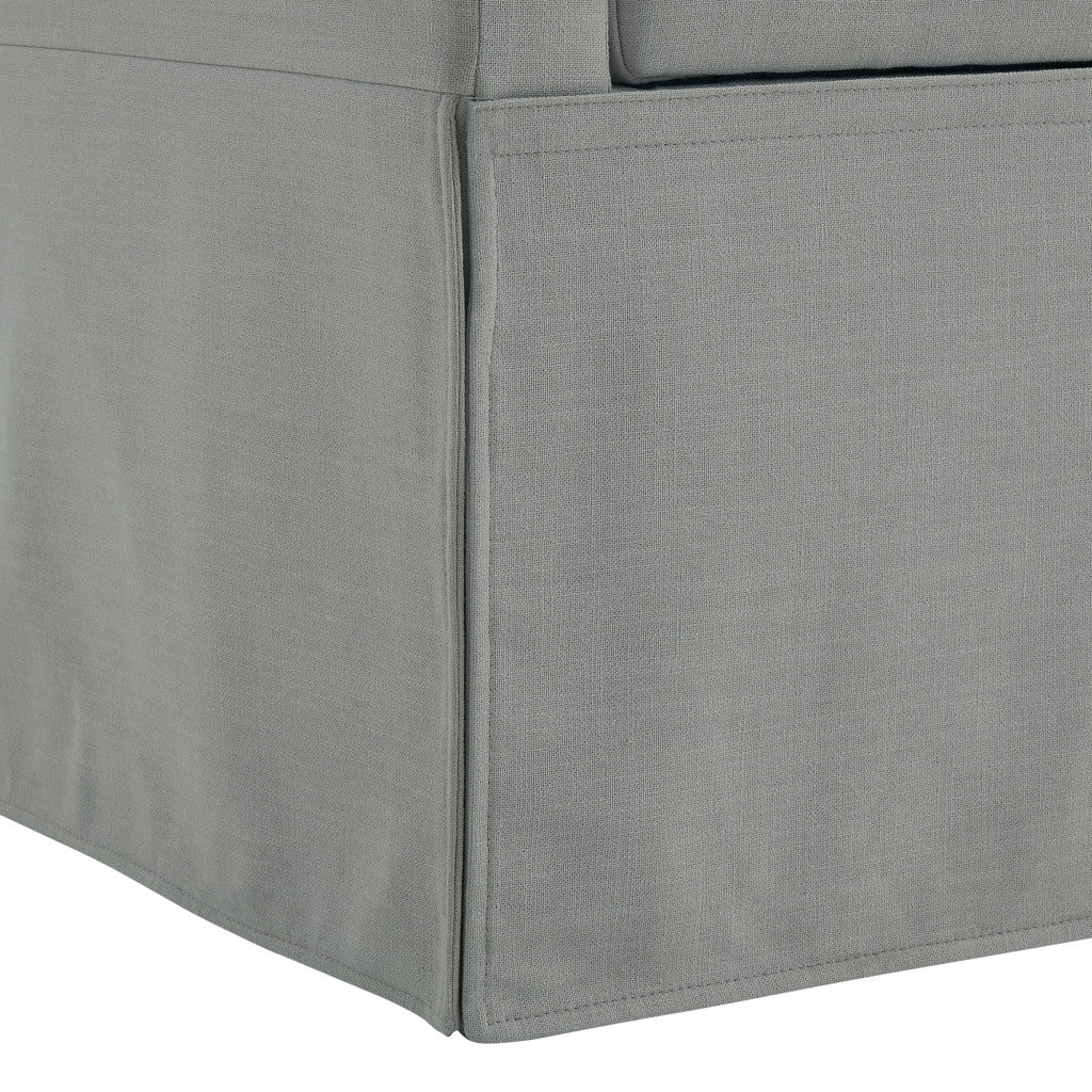 50" Light Gray Upholstered Linen Bench with Flip top, Shoe Storage