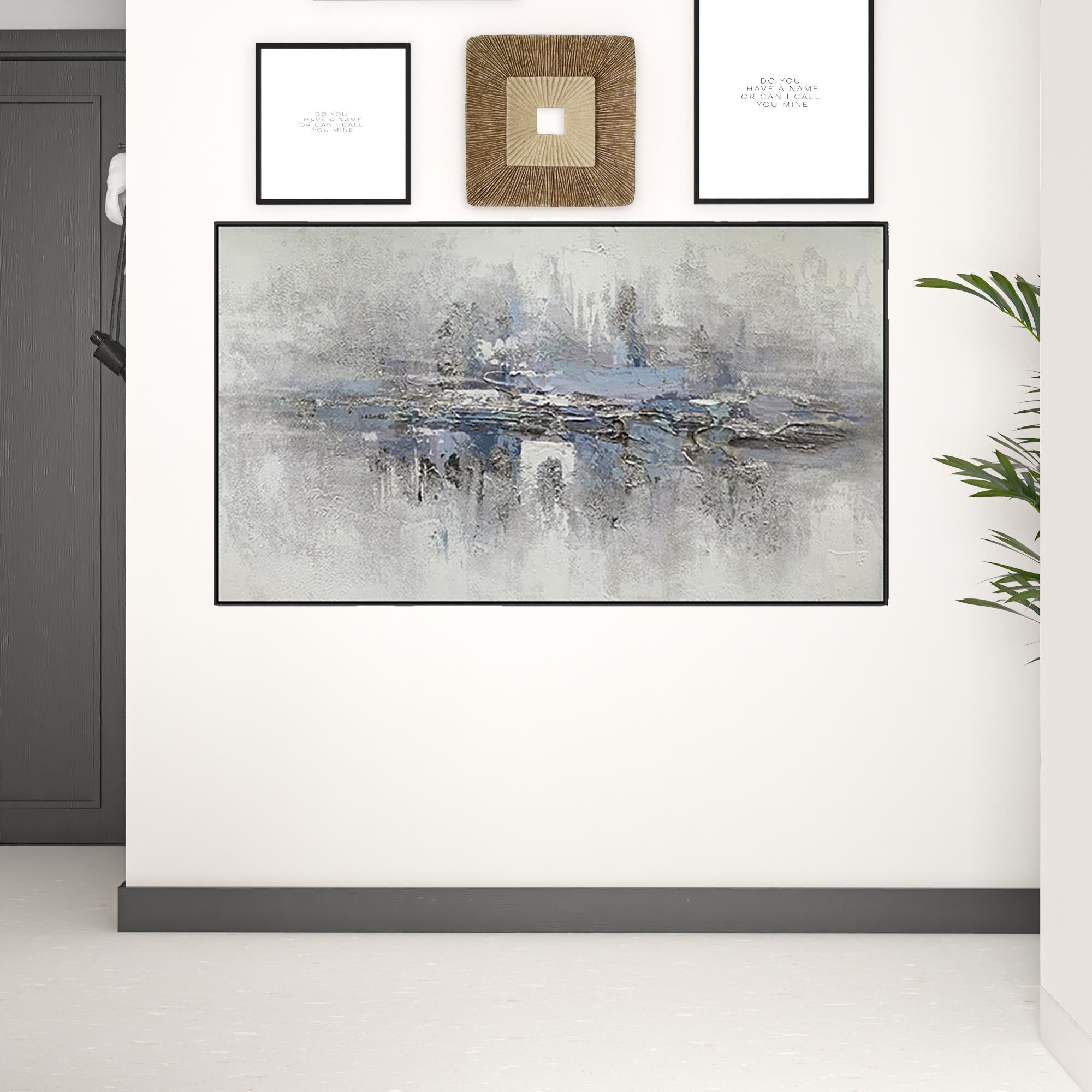 Black and White Fabric Airplane Wall Decor