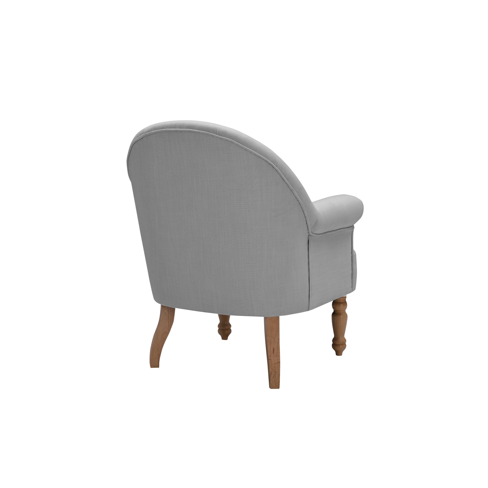 33" Dark Gray And Brown Linen Arm Chair