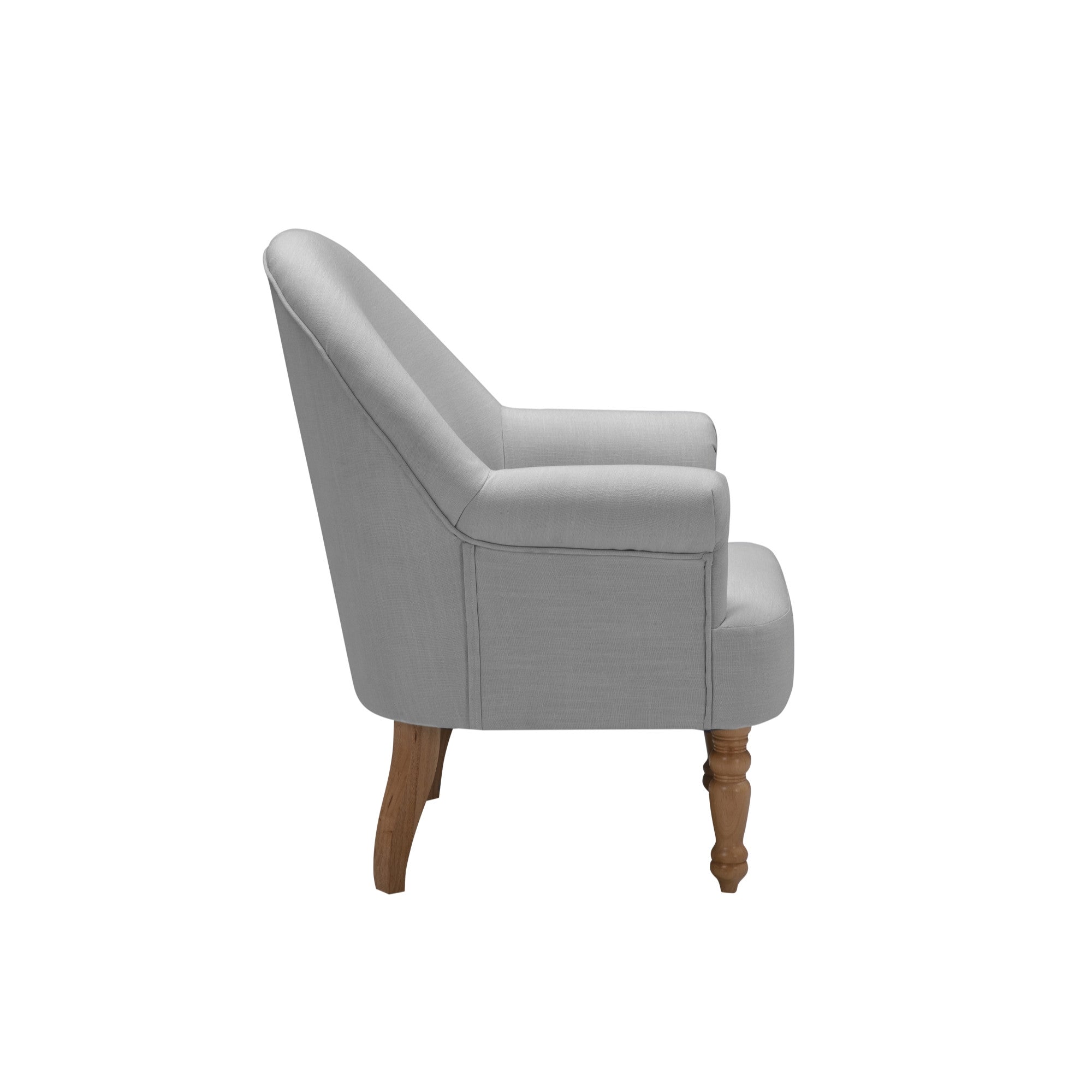 33" Dark Gray And Brown Linen Arm Chair