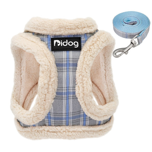 Small Dog Cotton Winter Harness Vest and Leash Set - 99FAB