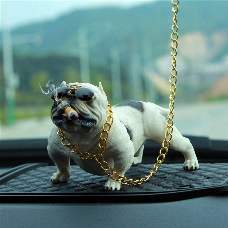 Car Bully Pitbull Dog Decoration Creative Car Interior Simulation Dog Ornaments