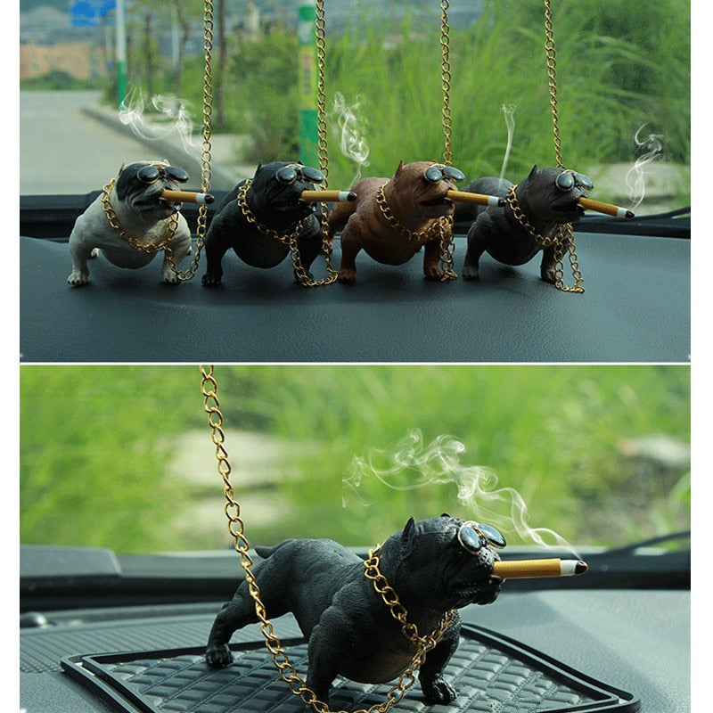 Car Bully Pitbull Dog Decoration Creative Car Interior Simulation Dog Ornaments