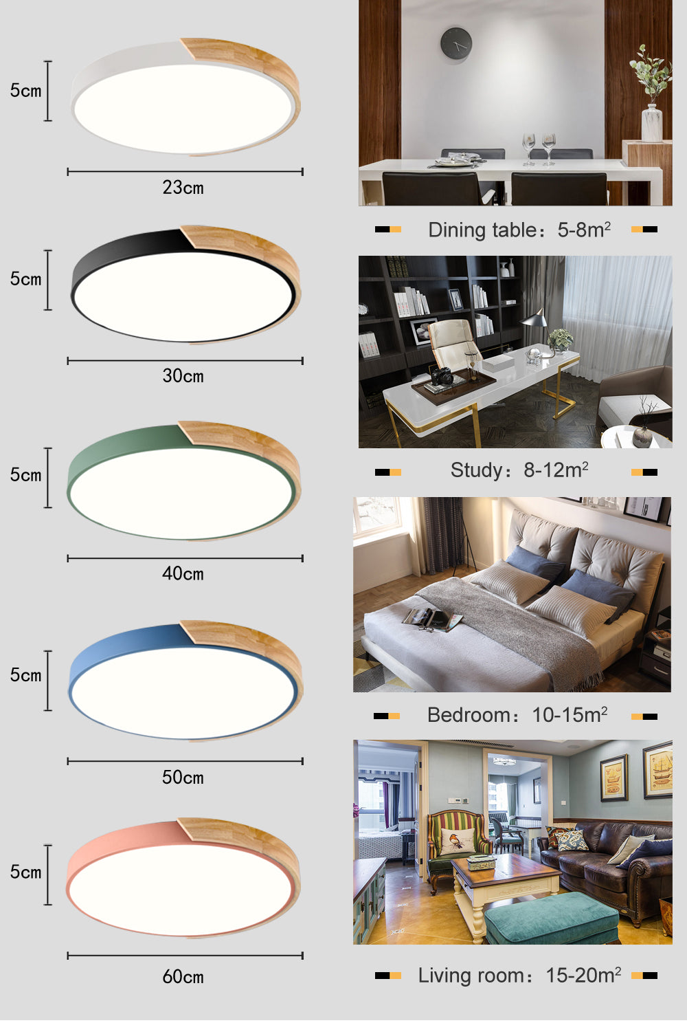 Nordic Modern Colorful Wood led Ceiling Lights Bedroom Round thin Lighting lamparas - ceiling lights - 99fab.com