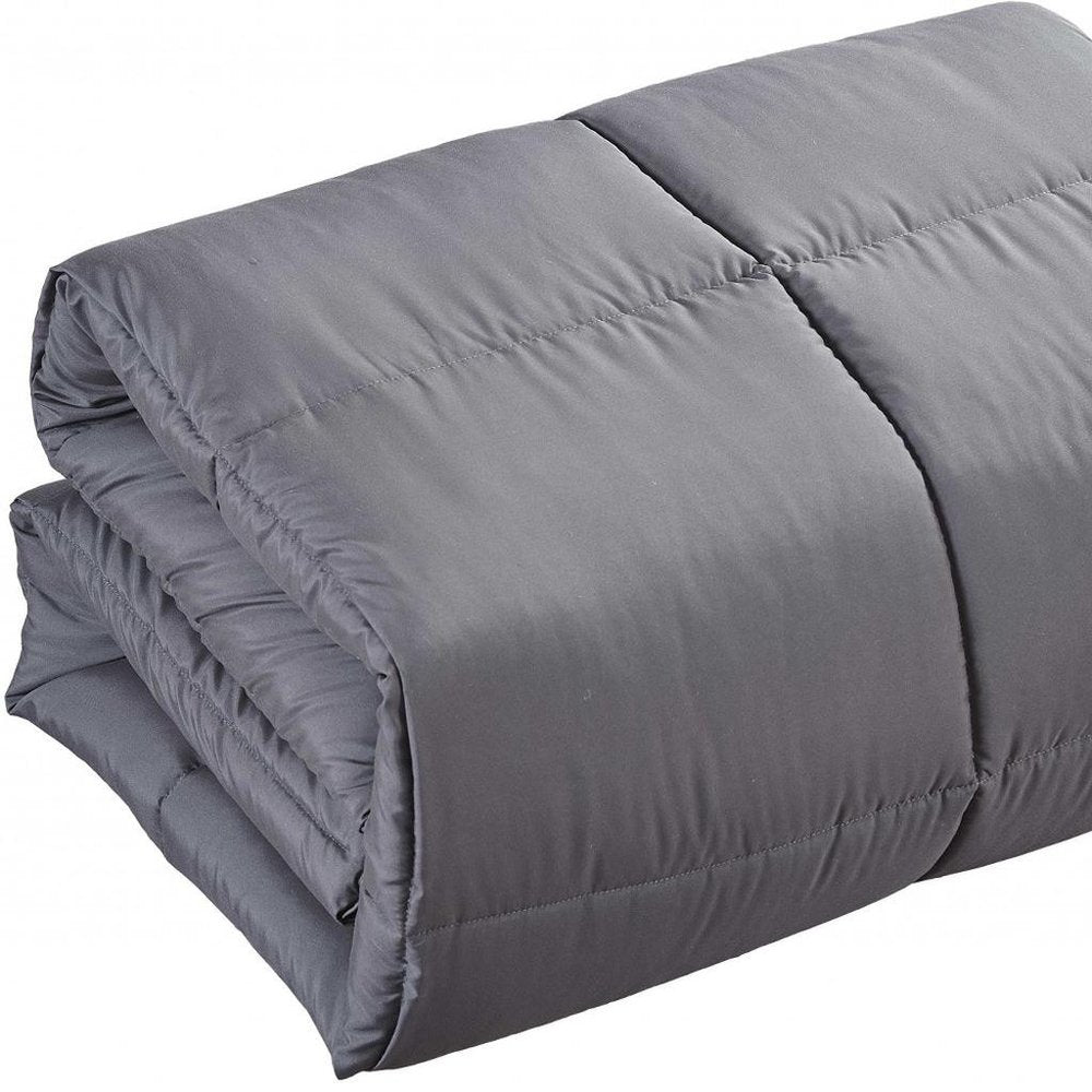 Dark Gray Queen Polyester Thread Count Down Alternative Comforter