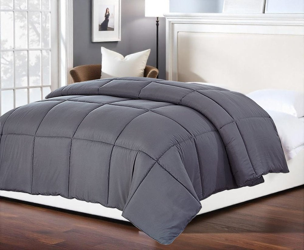 Dark Gray Queen Polyester Thread Count Down Alternative Comforter