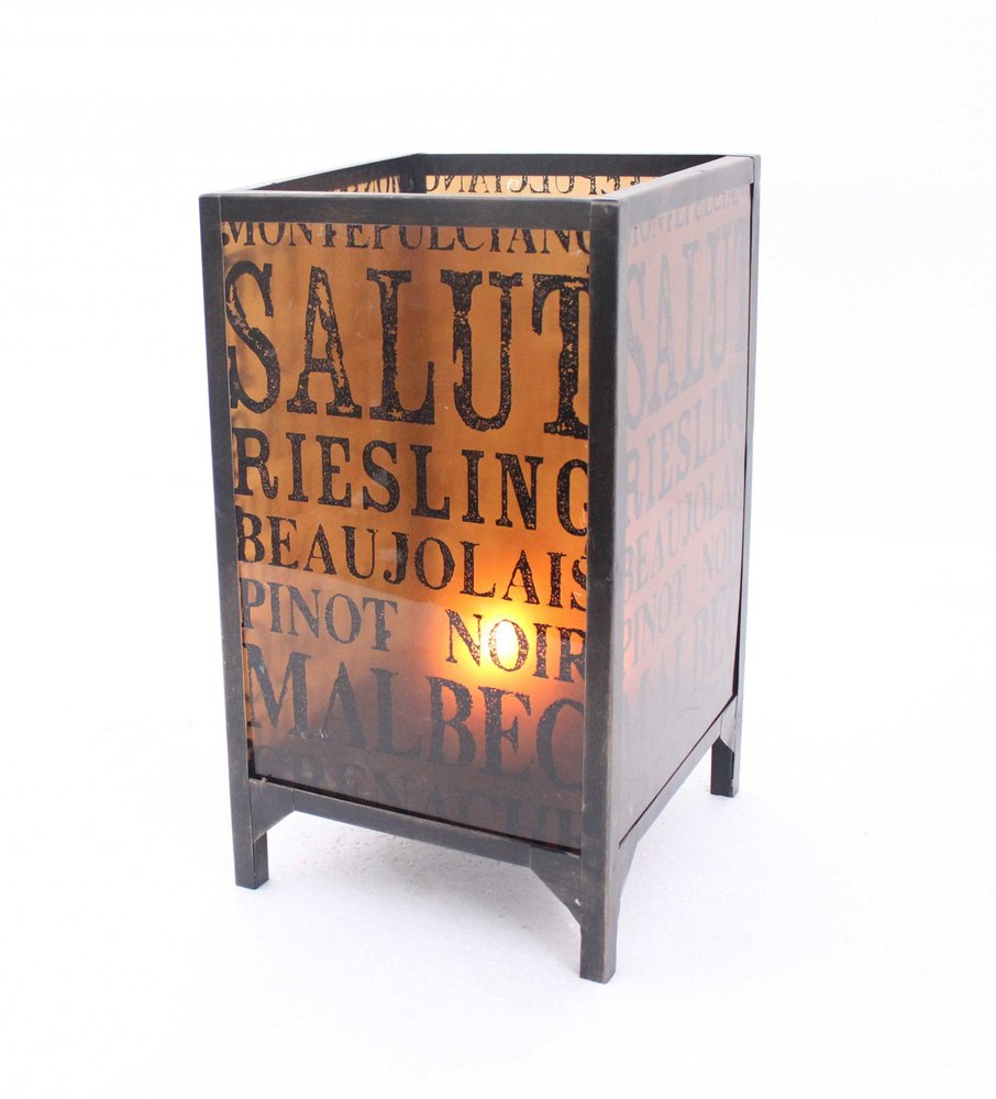18" Brown Metal Floor Candle Holder
