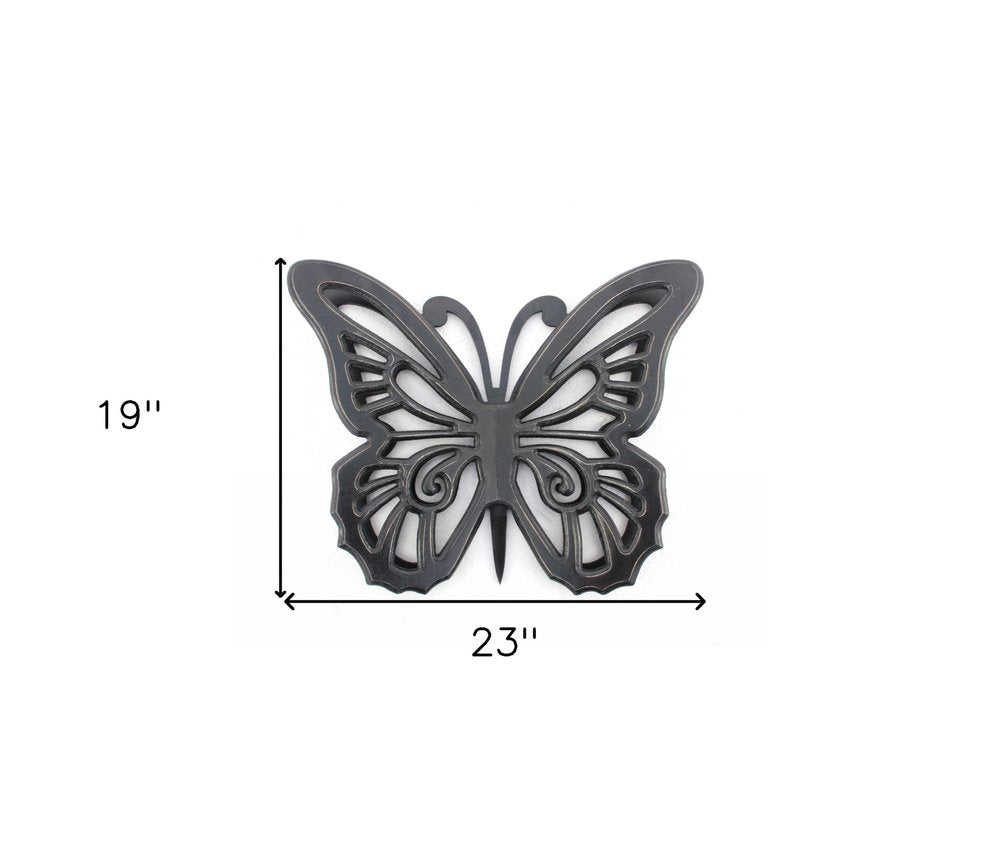 23" X 19" Black Butterfly Wood Hanging Dimensional Sculpture