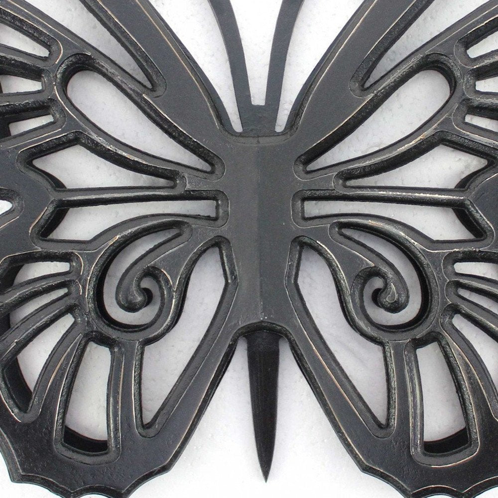 23" X 19" Black Butterfly Wood Hanging Dimensional Sculpture