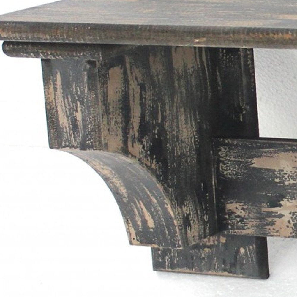 30" Red Distressed Wood Four Hook Wall Mounted Hanging Coat Rack