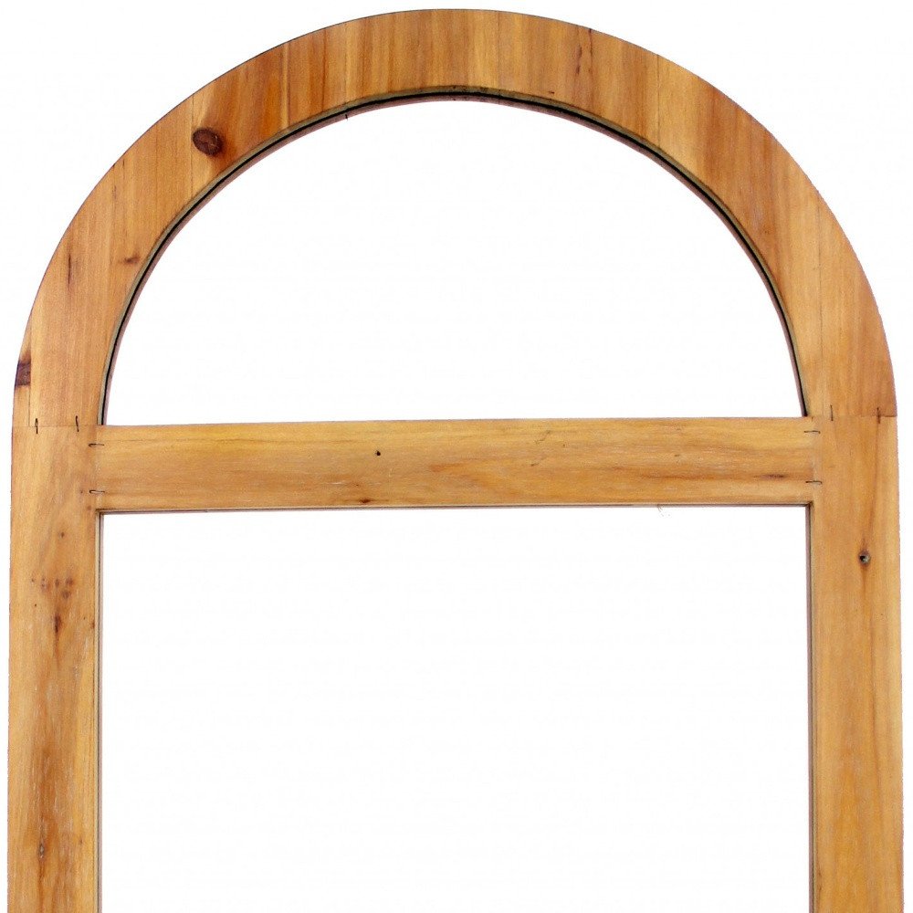 24" Brown Wood Arch Framed Accent Mirror