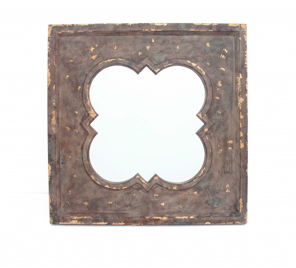 36" Bronze Square Wood Framed Accent Mirror