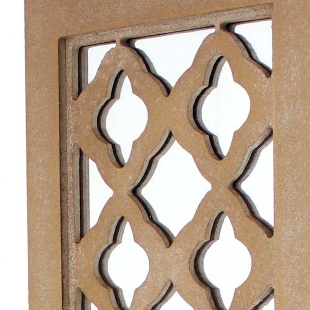 17" Tan Solid Wood Wall Sconce Candle Holder