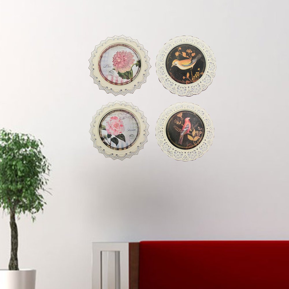 Set of Four Brown And White Bird No Entertainment No Food & Beverage No Fantasy & Sci-Fi Flower Metal No People Circle No Spiritual & Religious