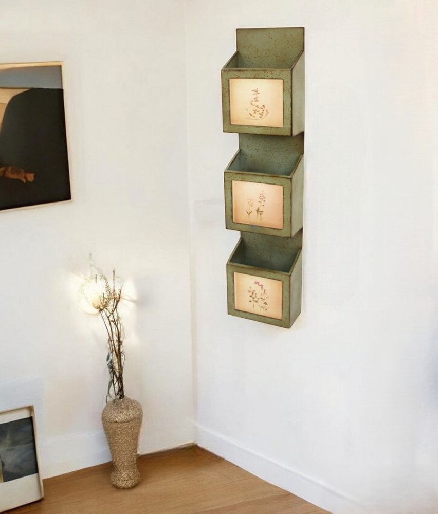 42" X 10" X 5" Green Rustic Vertical - Newspaper & Magazine Rack