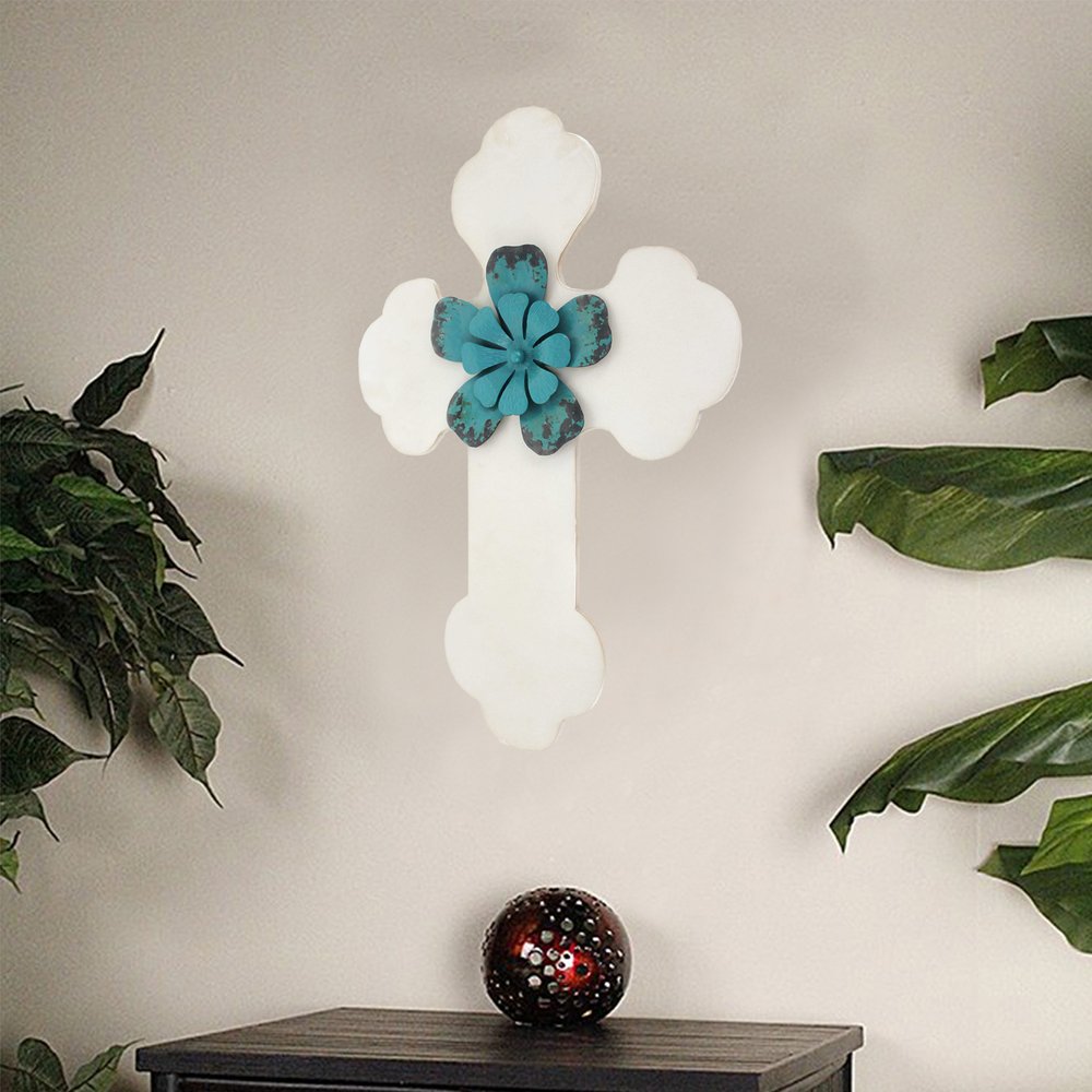24" X 16" White Wood Cross