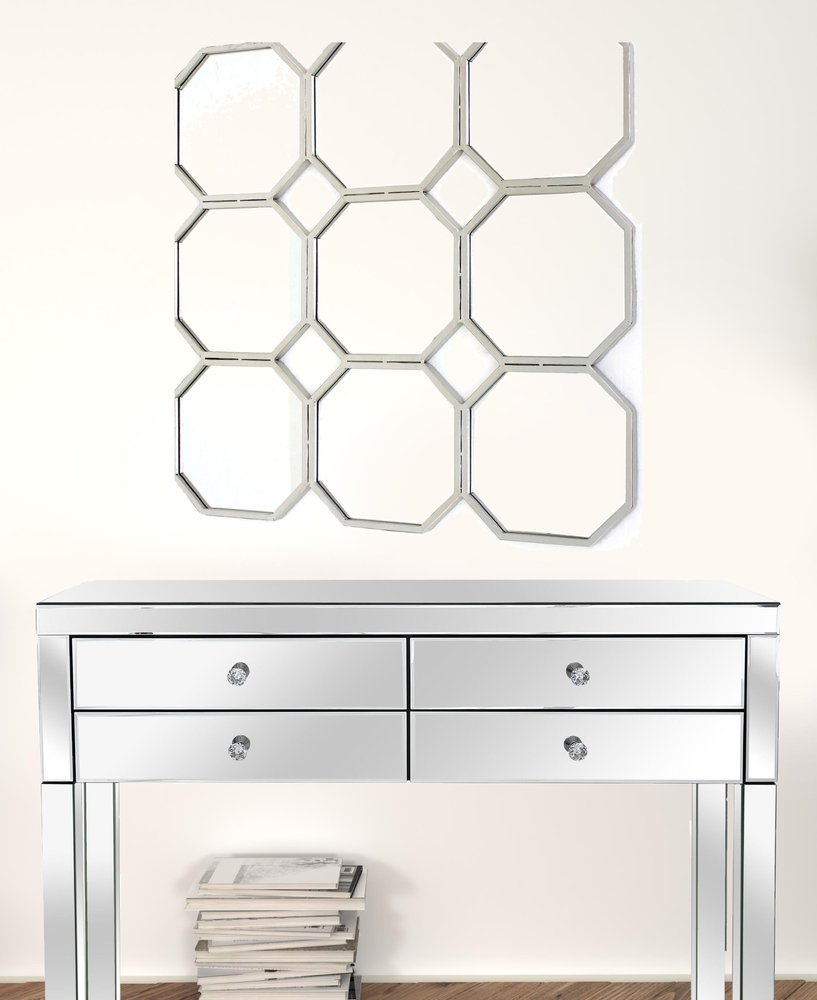 30" X 30" X 1" Silver Mirrored Metal - Wall Sculpture