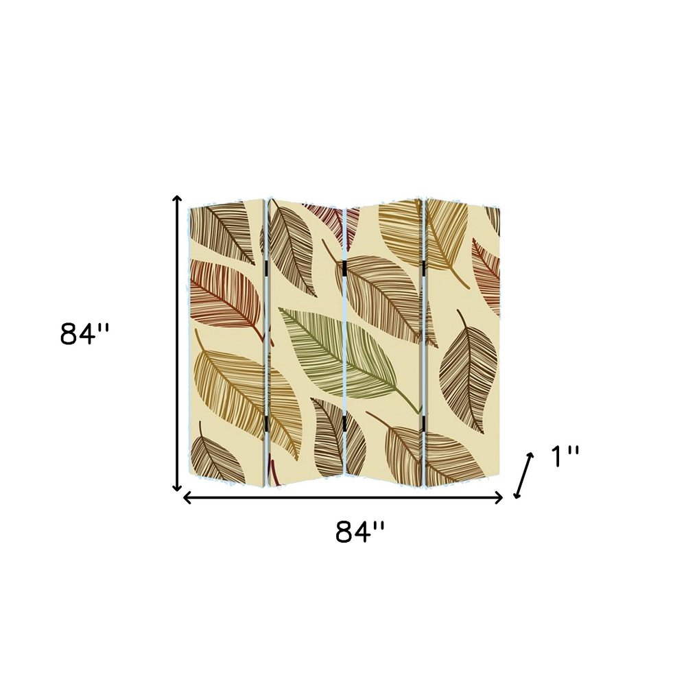 84 X 84 Multi Color Wood Canvas Perpetual Leaf  Screen