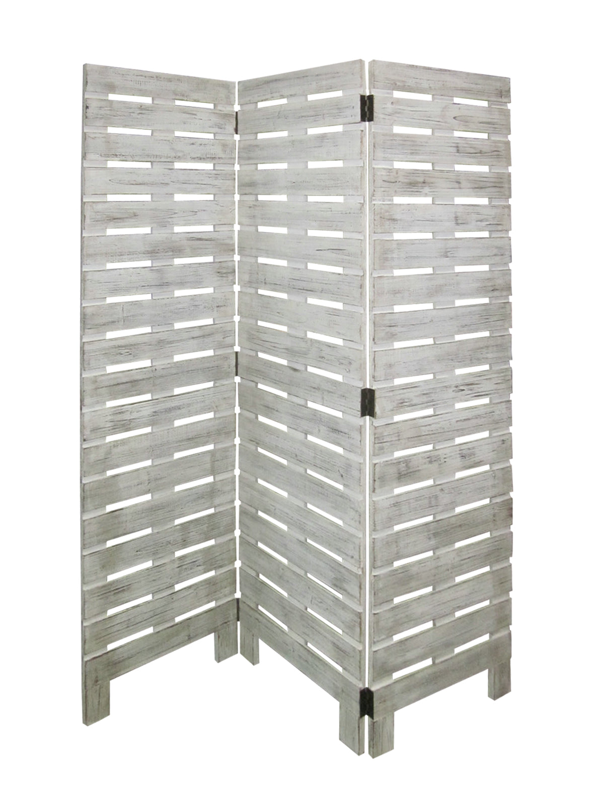 72" White Solid Wood Panel Screen Room Divider