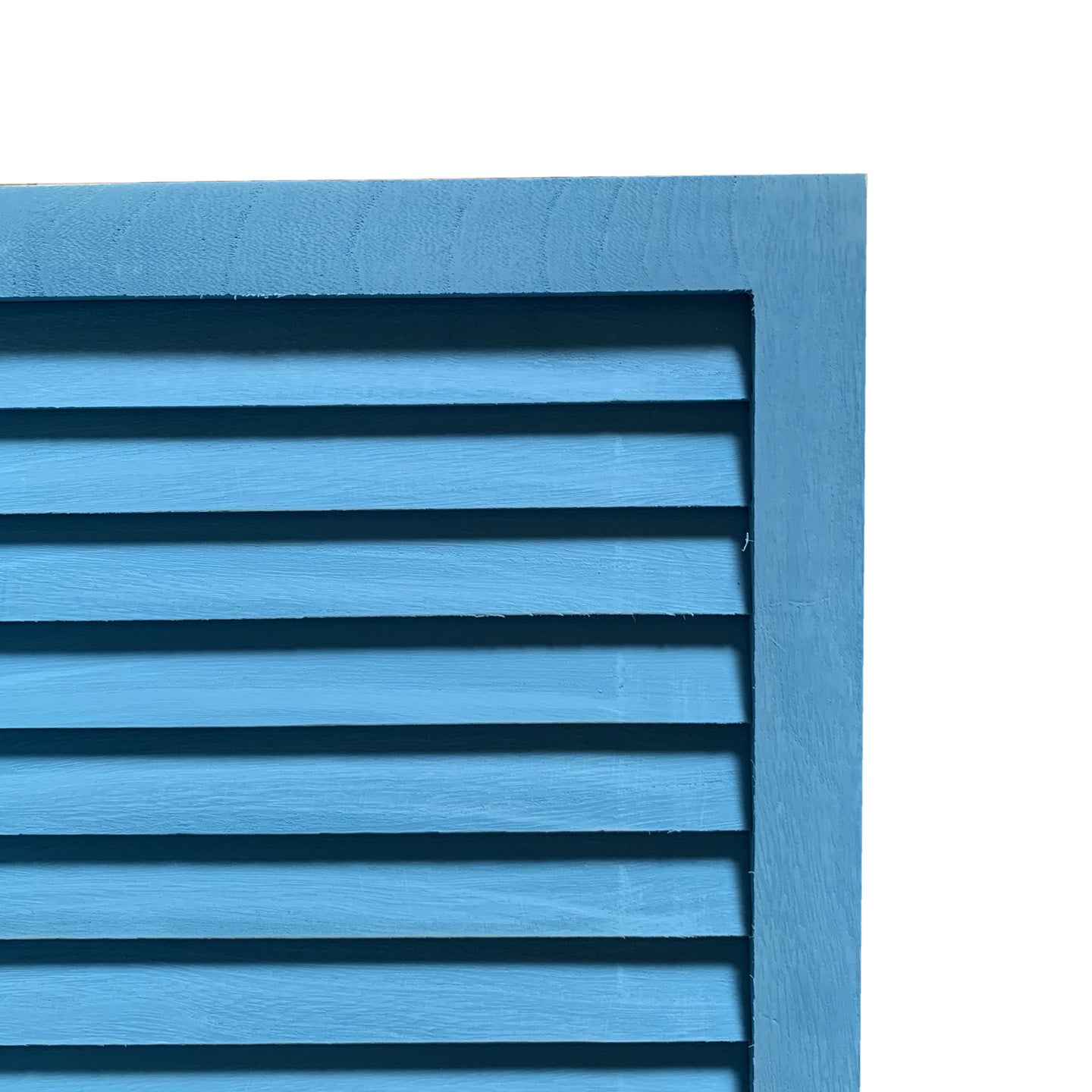 67" Blue Wood Folding Three Panel Screen Room Divider
