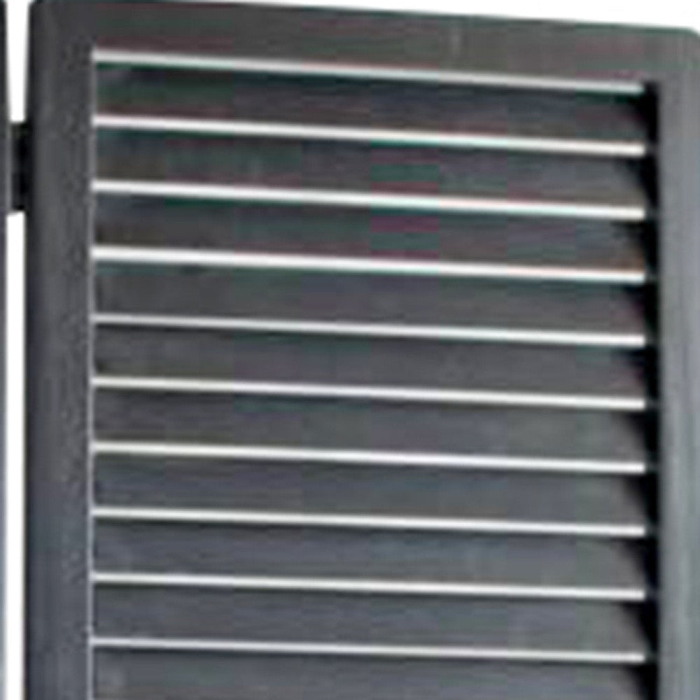 67" Black Solid Wood Panel Screen Room Divider