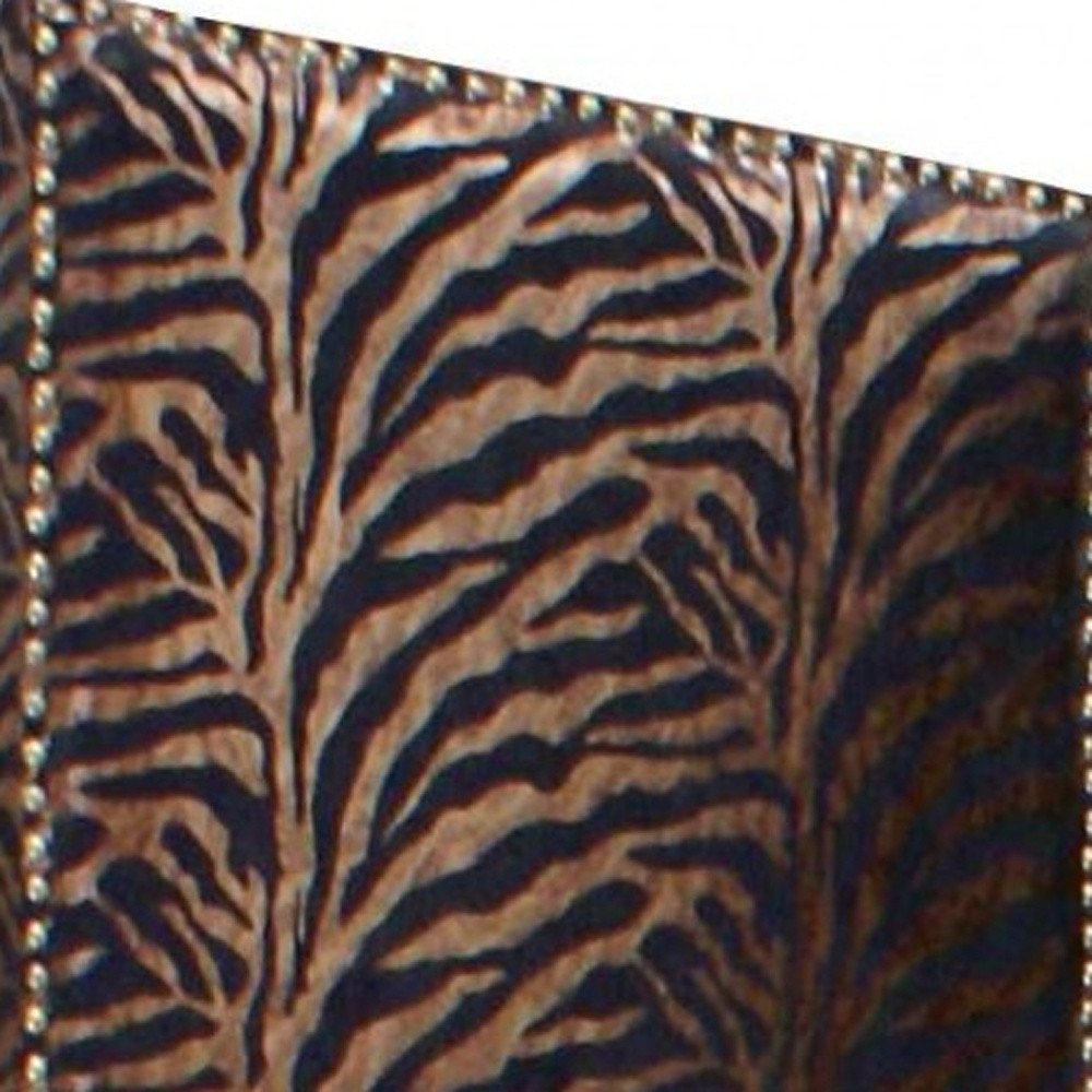 84" Bronze Fabric Folding Four Panel Screen Room Divider