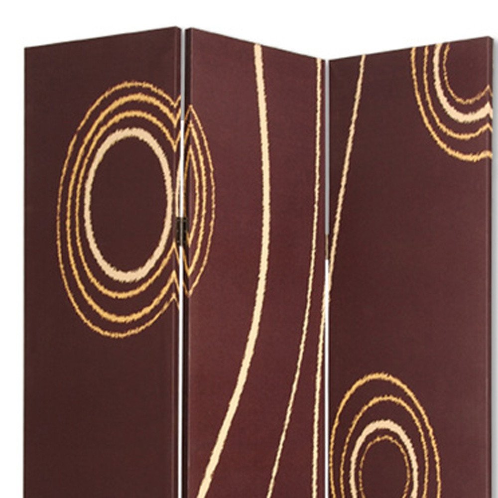 48" X 72" Multi Color Wood Canvas 3 Panel Screen