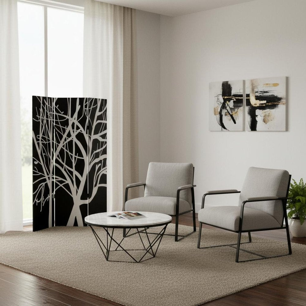 48" X 72" Multi Color Wood Canvas Tranquillity  Screen