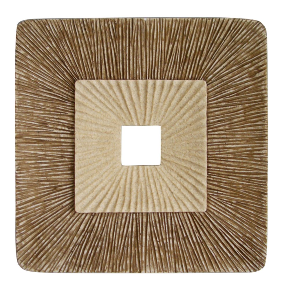 19" X 19" Brown Geometric Sandstone Square Hanging Wall Decor