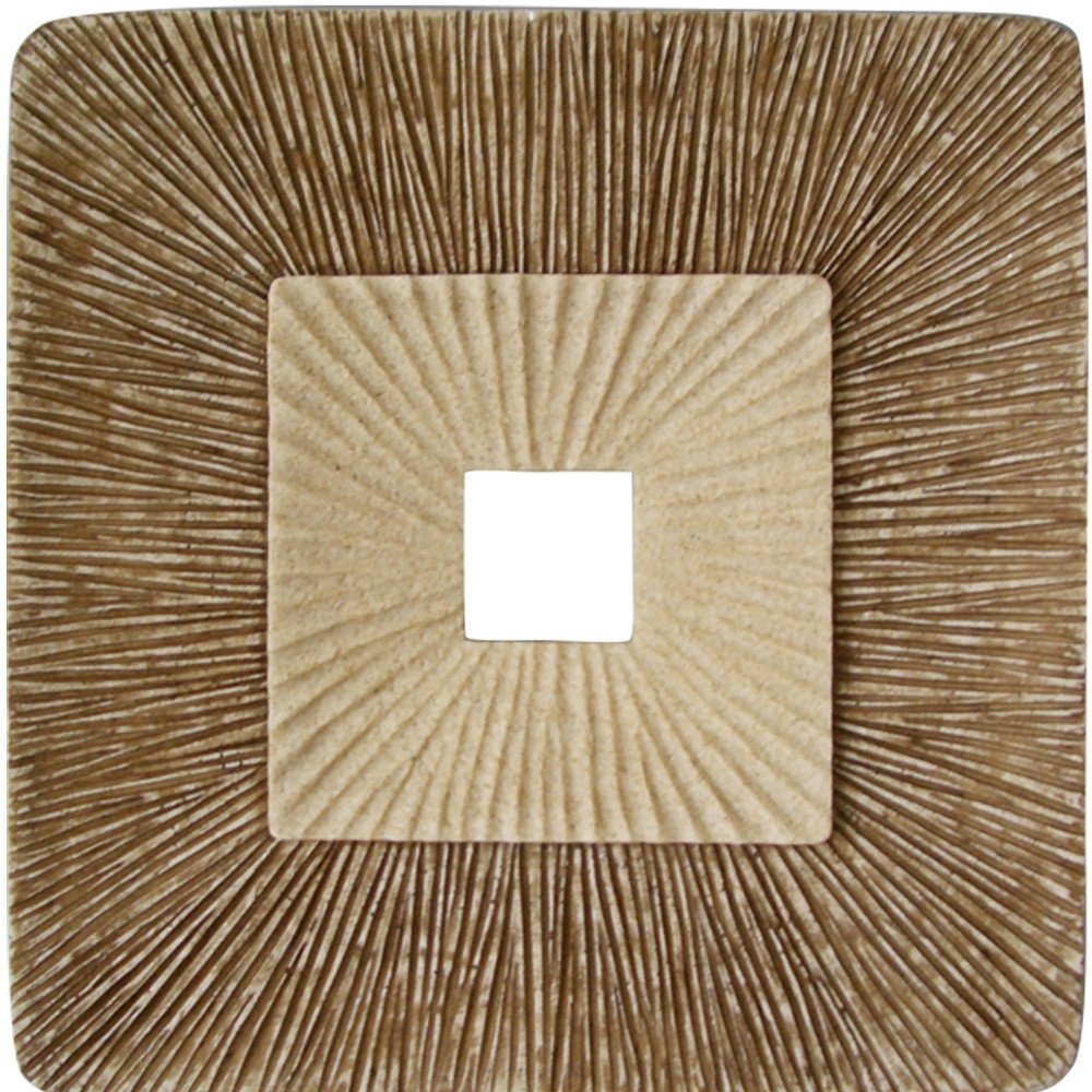 19" X 19" Brown Geometric Sandstone Square Hanging Wall Decor