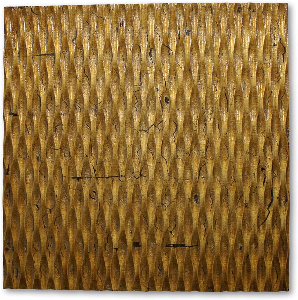 36" X 36" Silver Square Abstract Hanging Dimensional Sculpture
