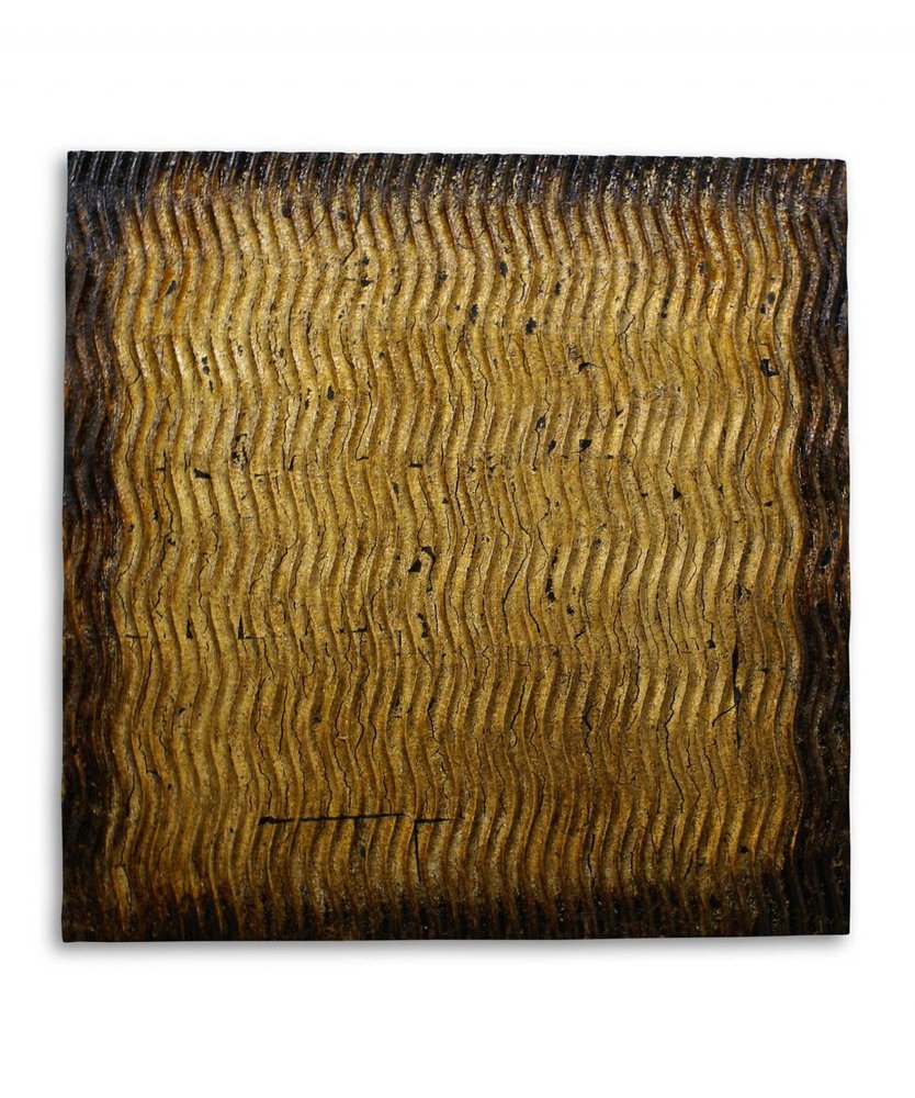 36" X 36" Silver Square Abstract Hanging Dimensional Sculpture