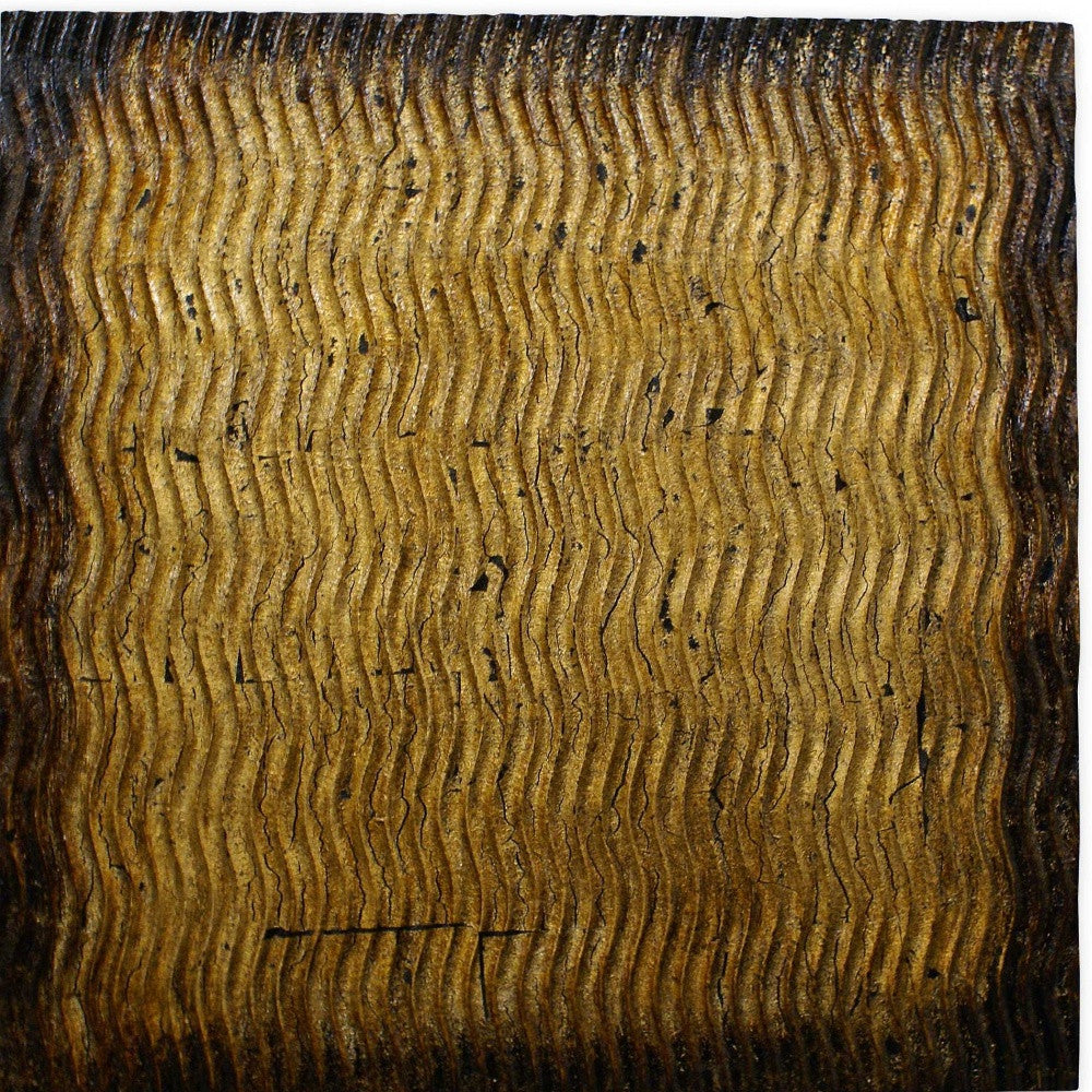 36" X 36" Bronze Square Abstract Hanging Dimensional Sculpture