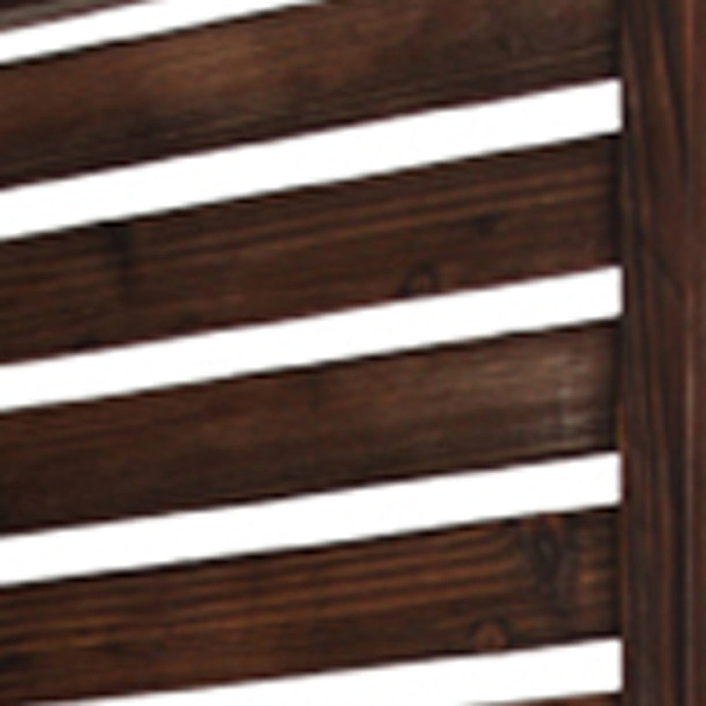 72" Brown Solid Wood Panel Screen Room Divider