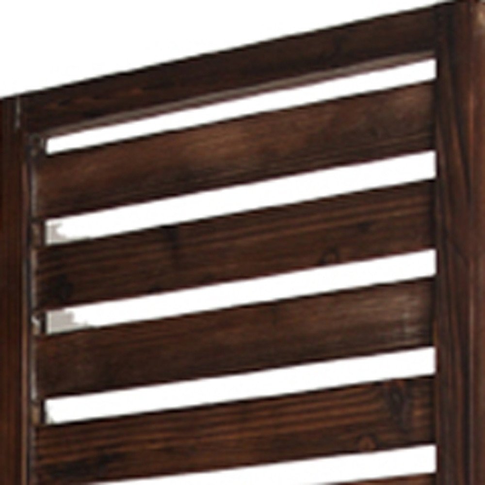 63" X 72" Brown 3 Panel Solid Wood Fortress  Screen